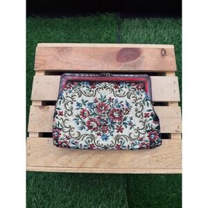 Vintage 1940s Walborg Micro Petit Point Clutch Tapestry Purse Handbag